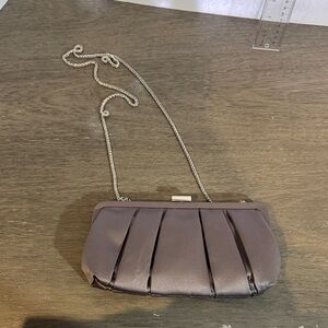 Nina gray silver clutch purse silver chain 9”x 5”